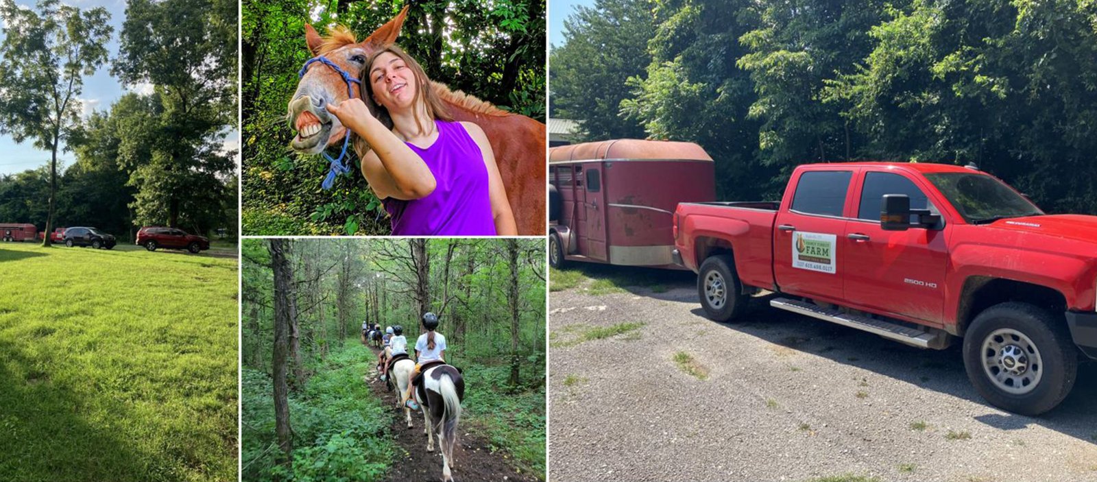 Collage of ranch activities