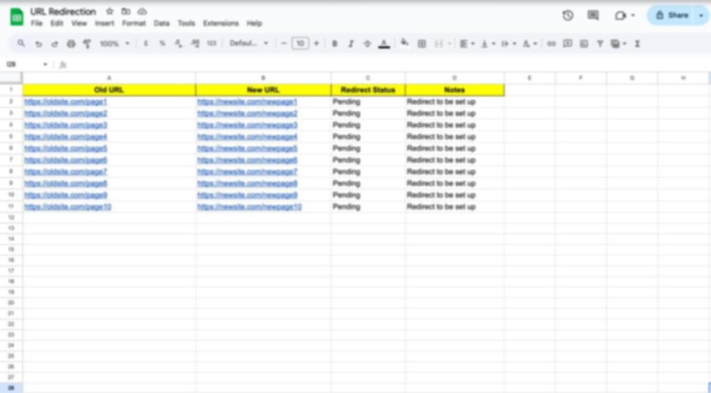 URL Redirection Sheet for North Carolina Lodge