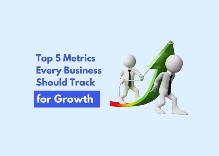 Illustration showing top 5 business metrics to track for growth