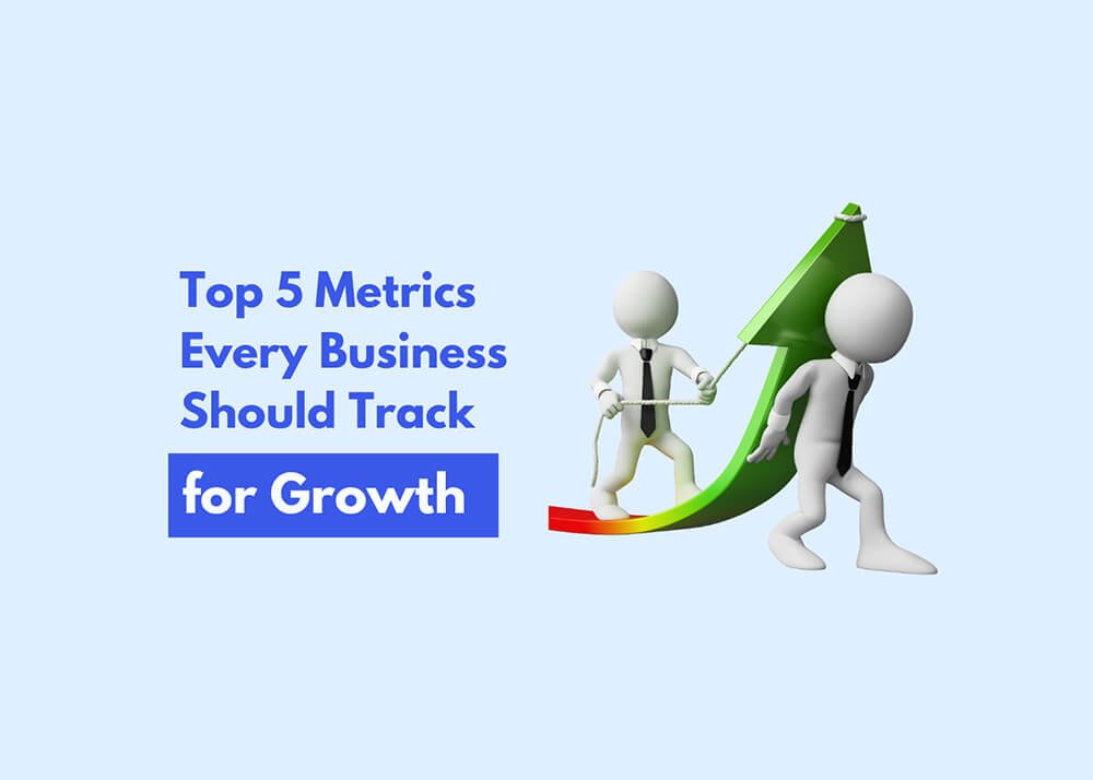 Illustration showing top 5 business metrics to track for growth